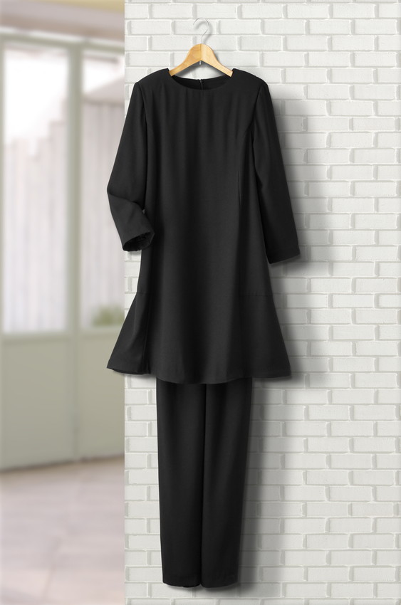 【直送品】フォーマルチュニックパンツスーツ aa00037 M/L/LL/3L 黒いこと ルフェ【ヘルシ必要経費】レディース流行り物 背広 セットアップ ズボン下背広 今めかしい