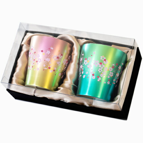 【直送品】チタン二重タンプラー 華チタン 櫻サク 緑であること・サクラ色2色仕掛ける 245t-T15SS250GP φ80×H84粍 250ml かざり付ける箱入 ホリエ2026【ヘルシ必要経費】勝手もと設備 食器 酒器 優勝杯 水飲み タンプラー