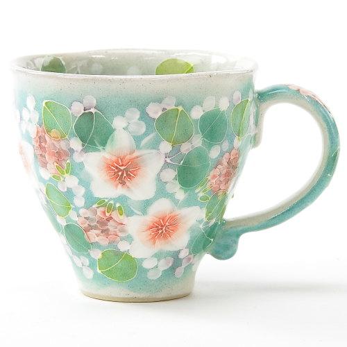 【直送品 北海道九州沖縄離島不可】緑彩小紋 マグカップ【返品とり止める不可】