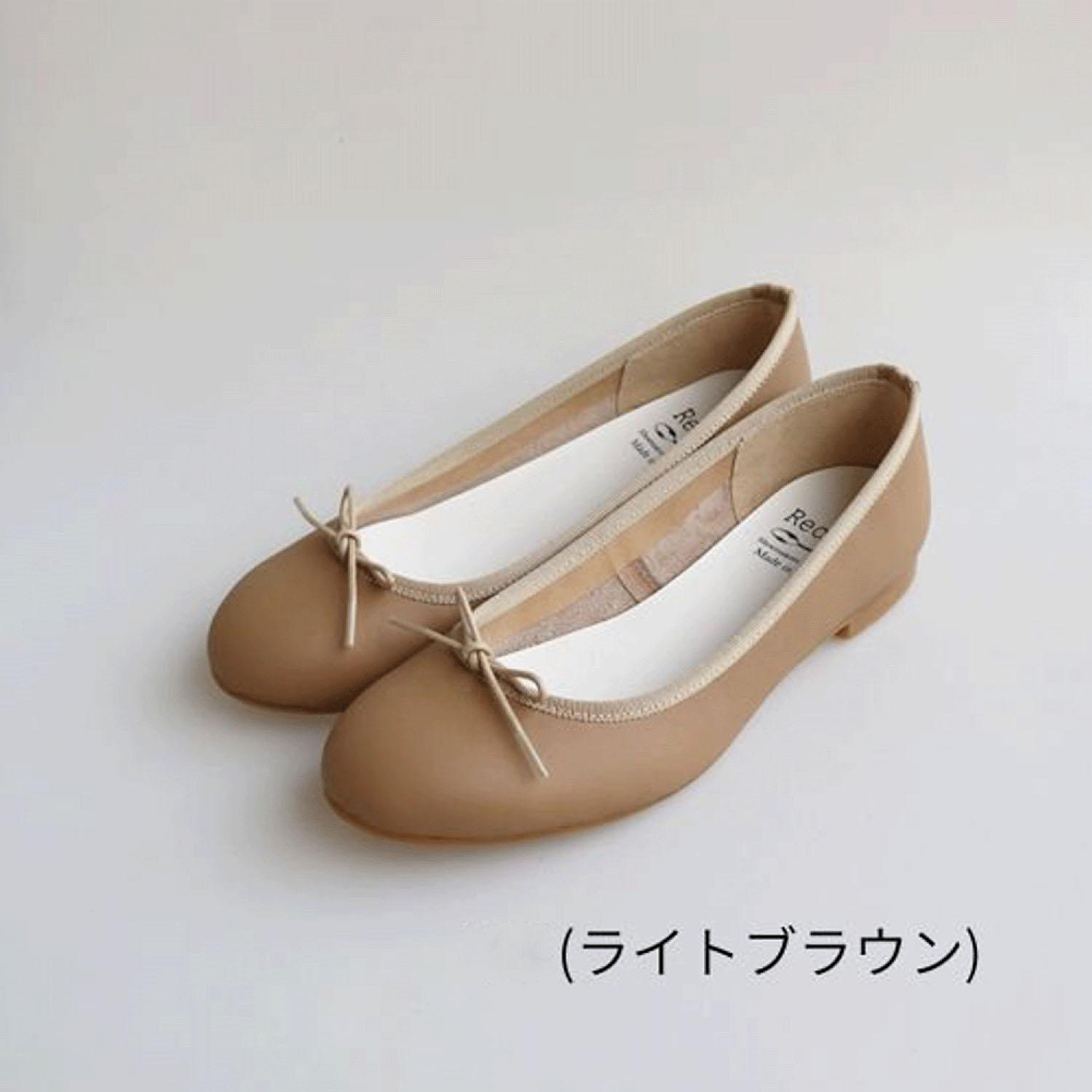 【直送品 北海道九州沖縄離島不可】Recipeリボンバレエシューズ RP-542 ライトブラウン 23.0CM カラー:ライトブラウン サイズ:23.CM【返品キャンセル不可】