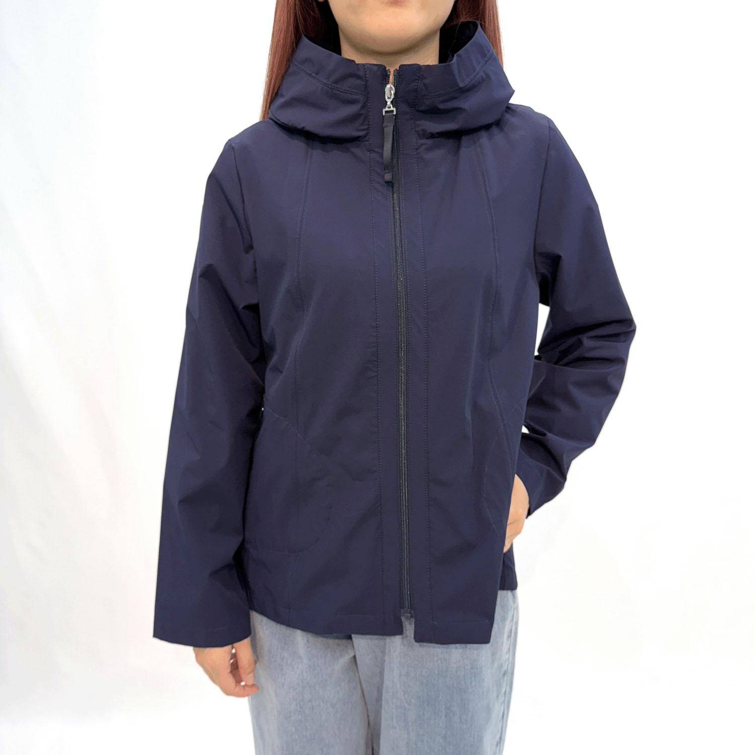 【直送品 北海道九州沖縄離島不可】ナイロンストレッチジャケット ネイビーブルー M【返品キャンセル不可】