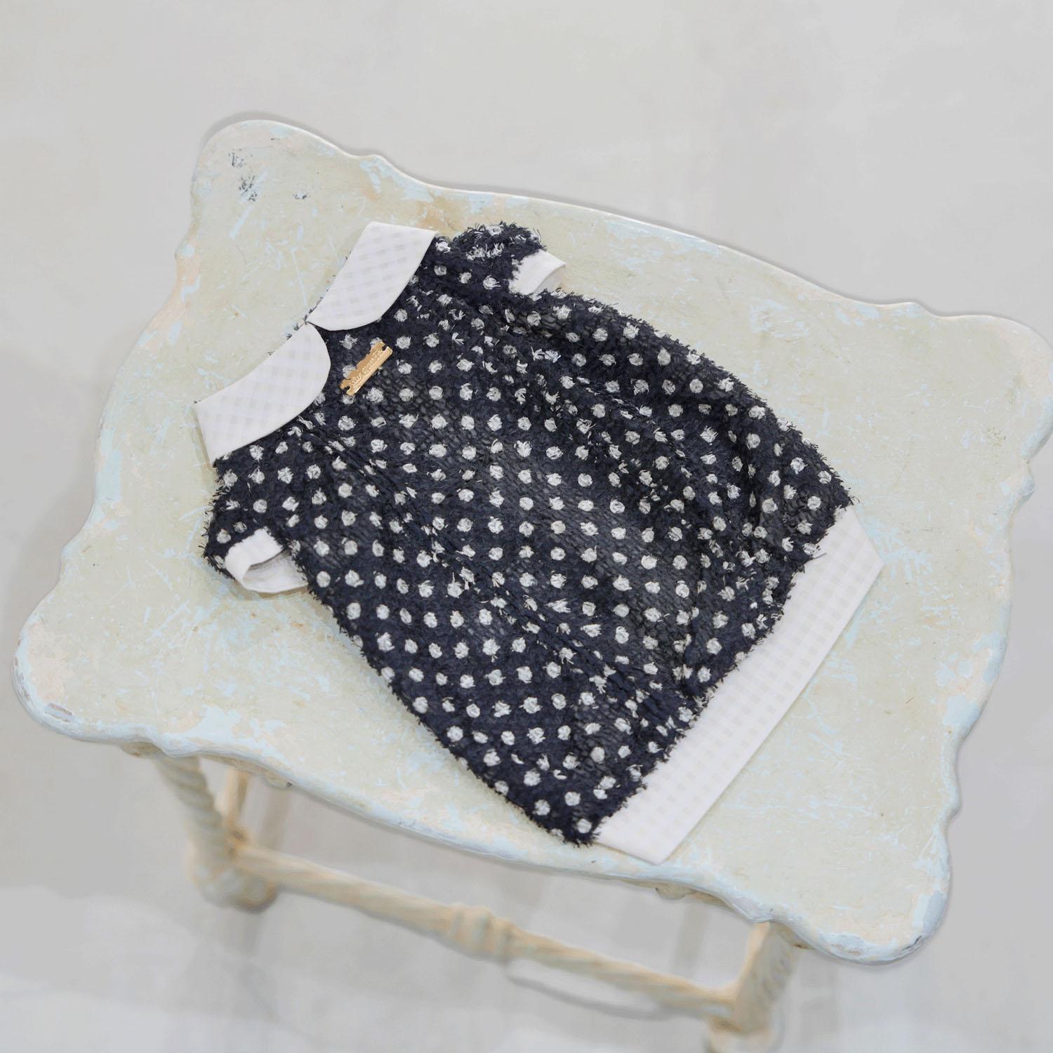 【直送品 北海道九州沖縄離島不可】genic シャイニードットパフスリーブシャツ ブラック L【返品キャンセル不可】