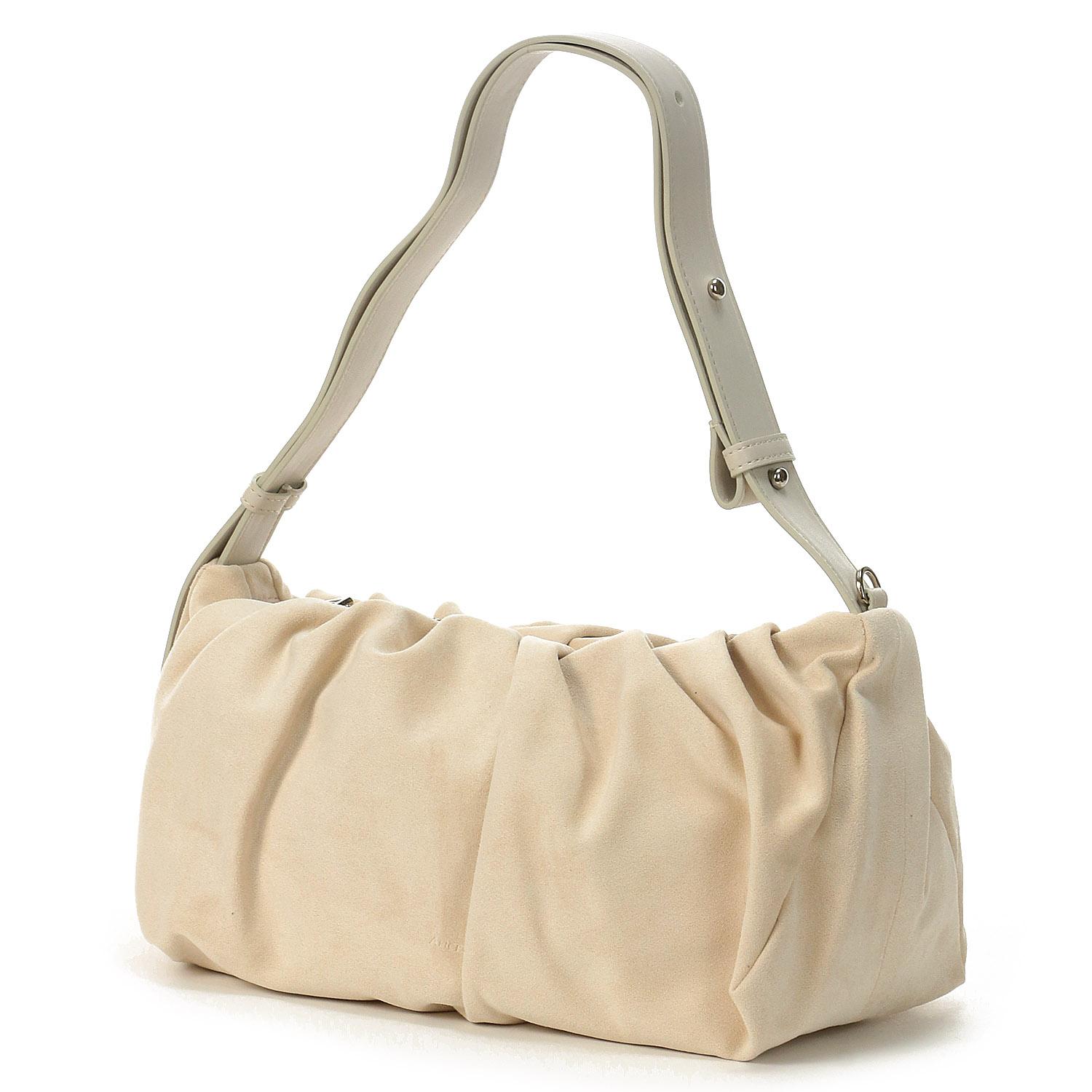 【直送品 北海道九州沖縄離島不可】ALICE MARTHA ERIN SUEDE ギャザースエードショルダーバッグ アイボリー カラー:アイボリー【返品キャンセル不可】