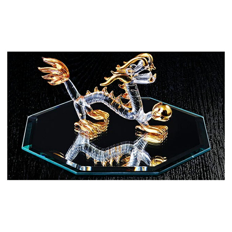 【ネコポス】風水ドラゴンセット(エンペラー)【ヘルシ価格】 開運祈願アート インテリア ガラス製 龍 風水