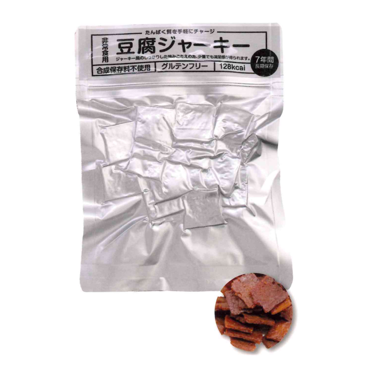【直送品（北海道沖縄離島不可）】タナカシヨク 高たんぱく防災非常食 豆腐ジャーキー 1箱 50袋入【ヘルシ価格】高たんぱく防災非常食 豆腐ジャーキー 防災グッズ 長期保存 食品 タンパク質補給｜ヘルシー救急ＢＯＸ