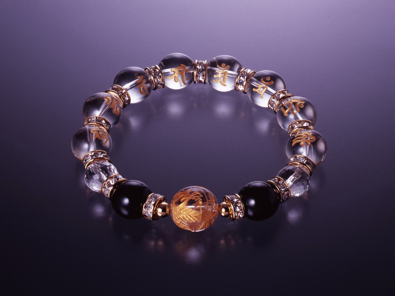 【ヘルシ価格 】龍王 梵字水晶ブレス K10142 8,140円