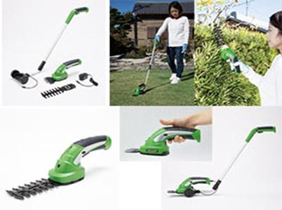 3WAY 電動草刈機 K13405【銀行割引不可品】 草刈り機 電動草刈機 コードレス バリカン刃 トリマー刃 芝地 庭木 ガーデニング