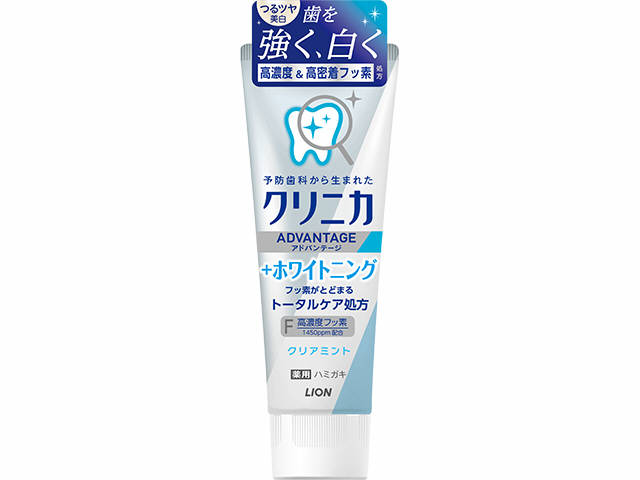 【60個セット】【医薬部外品】クリニカアドバンテージ＋ホワイトニング ハミガキ クリアミント 130ｇx60個セット【ヘルシ価格】【返品キャンセル不可品】 デンタルケア 歯磨き粉 歯垢除去 酵素配合 殺菌 口臭予防｜ヘルシー救急ＢＯＸ