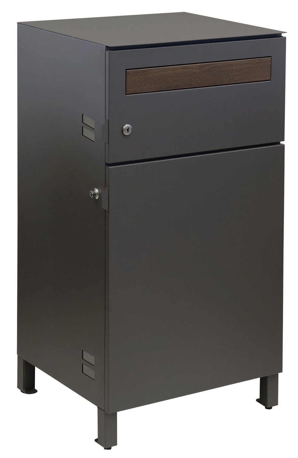 【直送品】宅配ボックス付ポスト Gian(ジャン) ダークグレー PBX-014【割引不可品】 エクステリア ポスト 郵便受け 郵便ポスト 宅配ボックス スリット窓付 錆びにくい加工|ヘルシー救急BOX