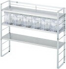 【倉庫直送品】下村企販 コンロサイド サポートシェルフ3段 6ポット 33924【割引不可品】 キッチン 整理 ラック シェルフ 調味料 収納 可動棚 燕三条 ツバメ 国産