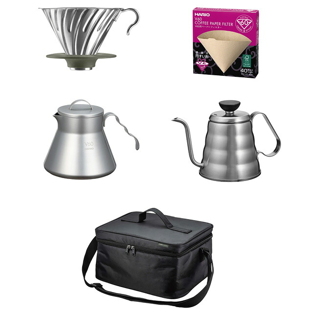 【直送品】HARIO ハリオ V60 アウトドアコーヒーベーシックセット O-VOCB【ヘルシ必要経費】 珈琲設備 アウトドア 湯わかし サーヴァー ドリッパー ろ波器
