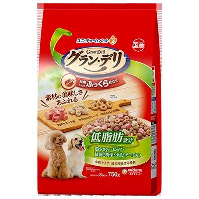 【9個仕掛ける】グラン・デリ ふっくら仕立て 低あぶら身腹積もり 鶏ささみ・牛肉・緑黄色草片・小魚・角切り牛肉粒入り口・入口 750gx9個仕掛ける【ヘルシ通貨価値】 愛玩動物食料雑貨類 犬 ドッグフード