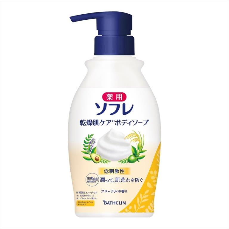 【直送品】【12個セット】【医薬部外品】薬用ソフレ乾燥肌ケアボディソープ本体 450mlx12個セット【ヘルシ価格】 化粧品 コスメ 石けん ボディソープ 保湿 無添加