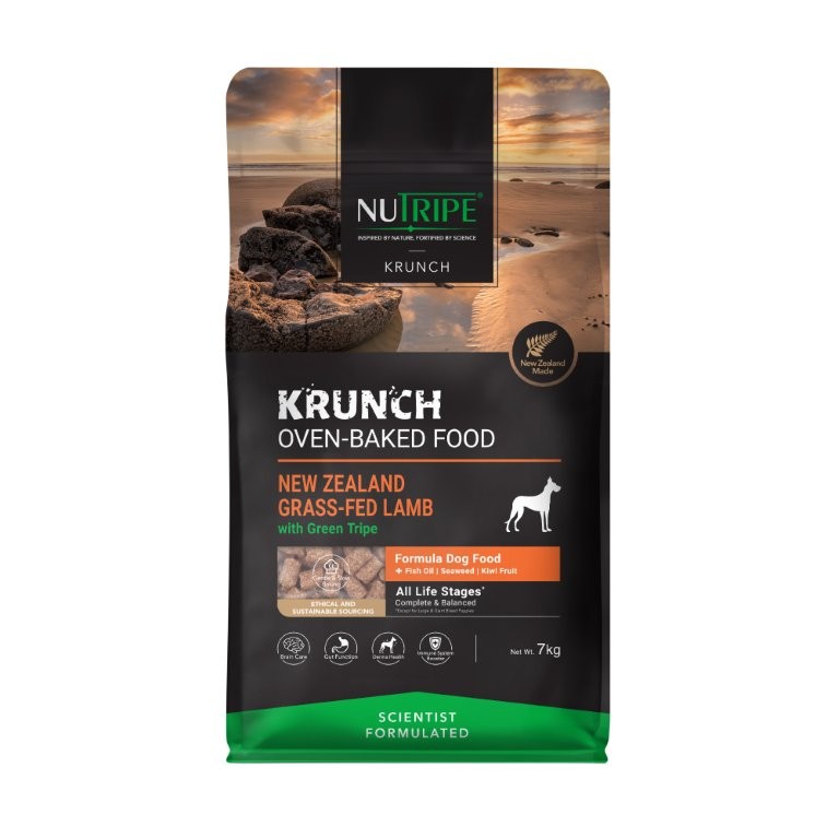 ニュートライプ クランチ オーブンベークド 子ヒツジwithグリーントライプ 7kg【バス発着場直送h】 愛玩動物グッズ 犬 食料雑貨類 ドッグフード 取り入れる営養素食