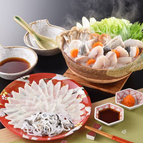 【直送品】「関とら本店」 ふく刺身とふくちりセット （真ふぐ霜降り刺身45g、とらふぐ皮20g、ふぐちり200g） ふく ふぐ フグ てっさ てっちり