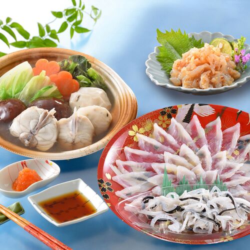 【直送品】「関とら本店」 とらふく刺身・とらふくちり個食鍋セット （とらふぐちり鍋300g、とらふぐ刺身40g、とらふぐ皮20g、とらふぐ塩辛60g） ふく ふぐ フグ てっさ てっちり