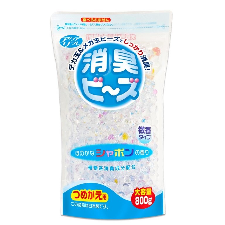 【直送品】【160個セット】アクアリフレ 消臭ビーズ つめかえ用 大容量 微香タイプ シャボンの香り 800ｇx160個セット 芳香剤 部屋 空間用消臭剤 43,126円