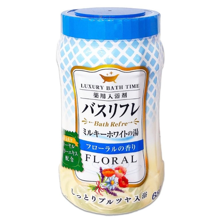 【直送品】【120個セット】【医薬部外品】バスリフレ ミルキーホワイトの湯 フローラルの香り 薬用入浴剤 680gx120個セット バス用品 入浴剤 薬用