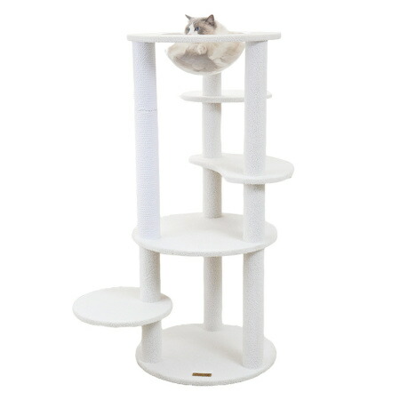 Mauタワービアンカ mt-095【倉庫直送h】 ペットグッズ 猫用品 キャットタワー ベッド ステップ|ヘルシー救急BOX