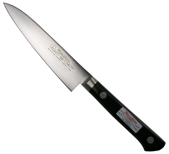 【倉庫直送h】正広作 MV口金ステンレス包丁 左用 ペティー 120mm