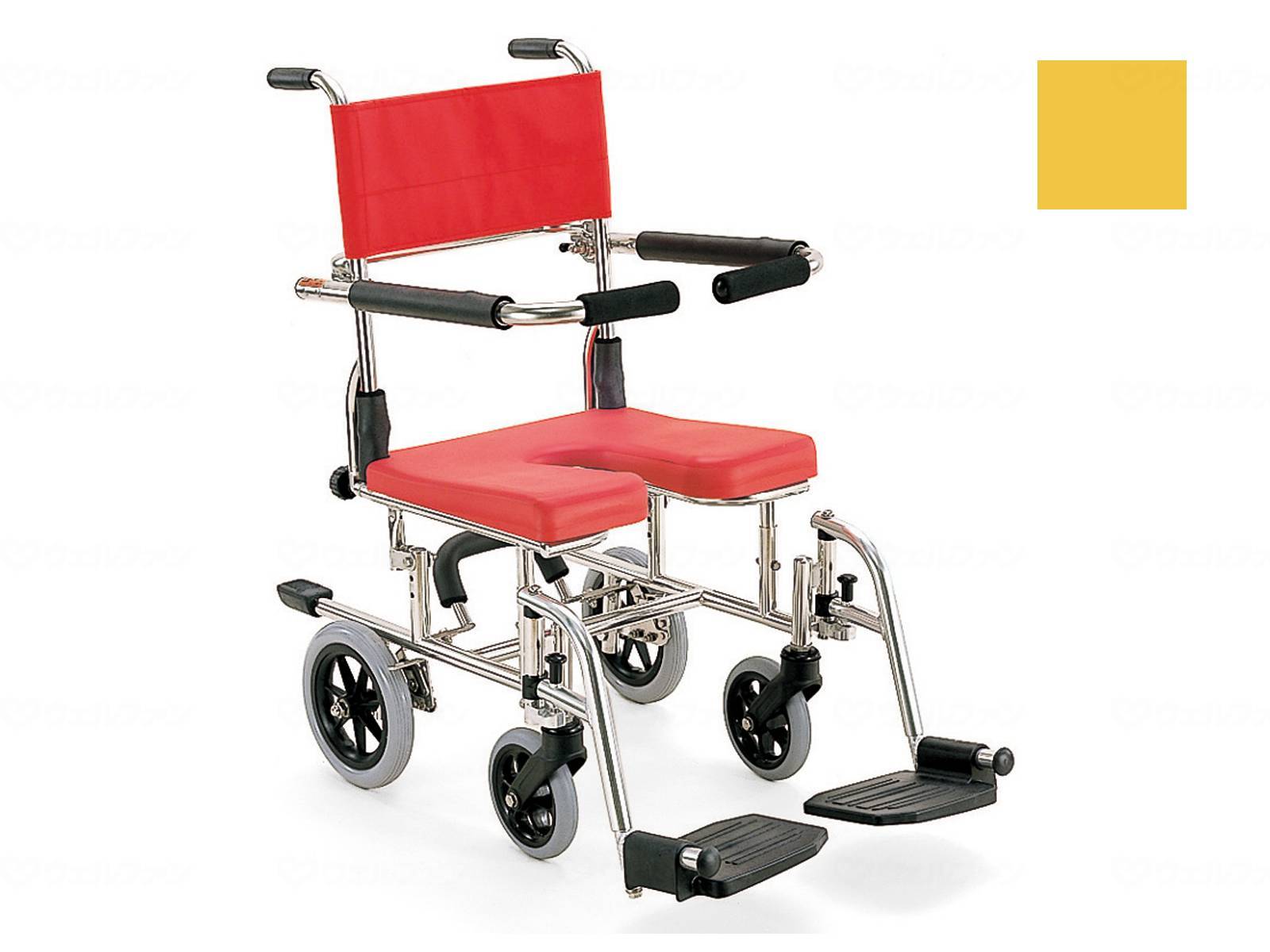 【直送品】カワムラサイクルｼｬﾜｰ用（高さ調整式）KS10・標準/ｸﾘありｲｴﾛｰ前座高420mmKS10 【別途送料発生は連絡します、割引キャンセル返品不可】