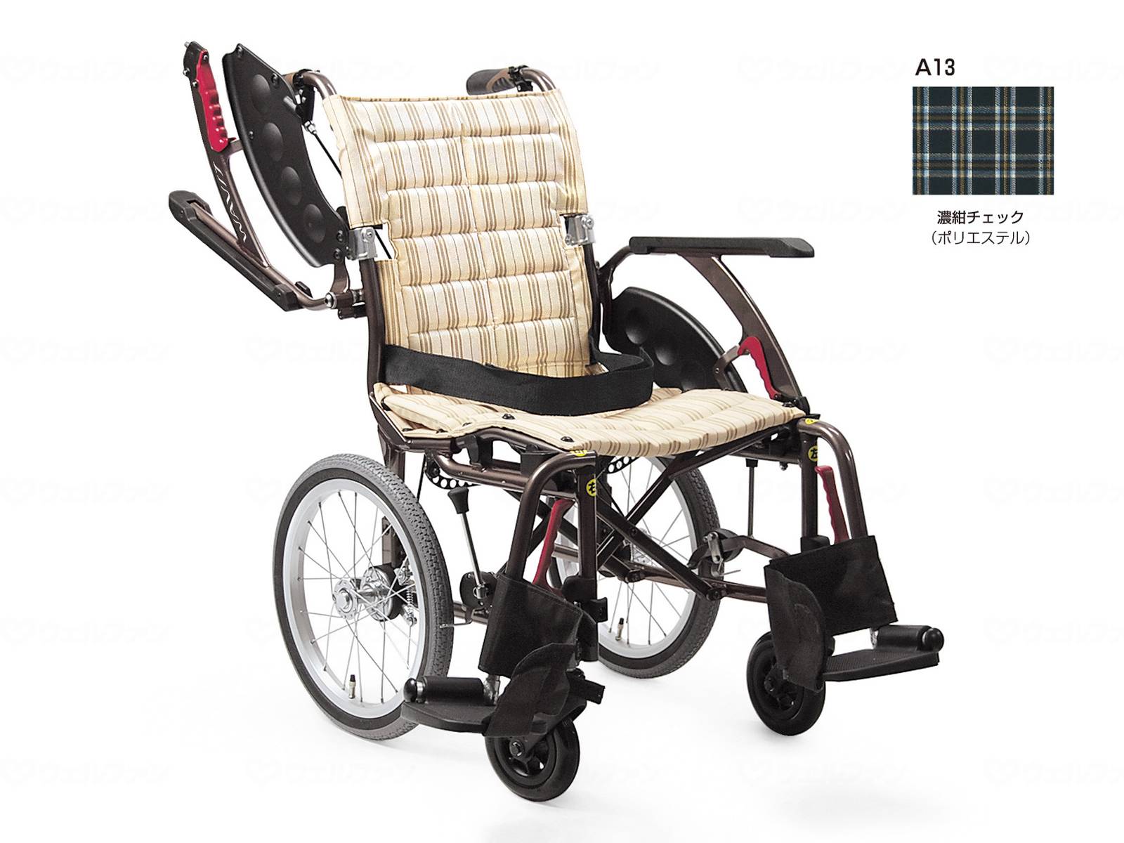 【直送品】カワムラサイクルWAVIT-Plus  ｳｪｲﾋﾞｯﾄﾌﾟﾗｽ WAP16-42S濃紺色ﾁｪｯｸ42WAP16-42S【別途貨物輸送湧き上がるは申しつたえるします、銀行割引取り止める返品不可】 移動・歩行支援用品-介護用品