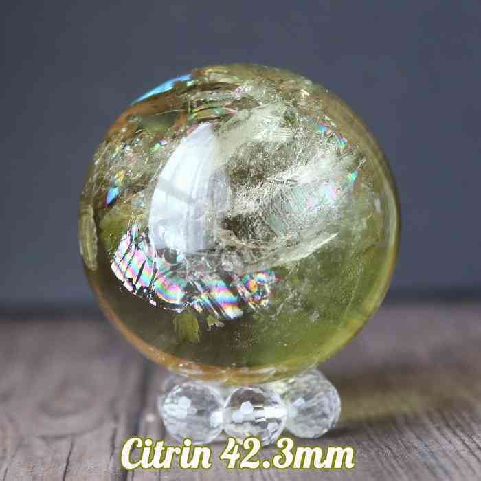 楽天市場】シトリン 丸玉 虹入り スフィア 38〜41ミリ 置物 金運アップ