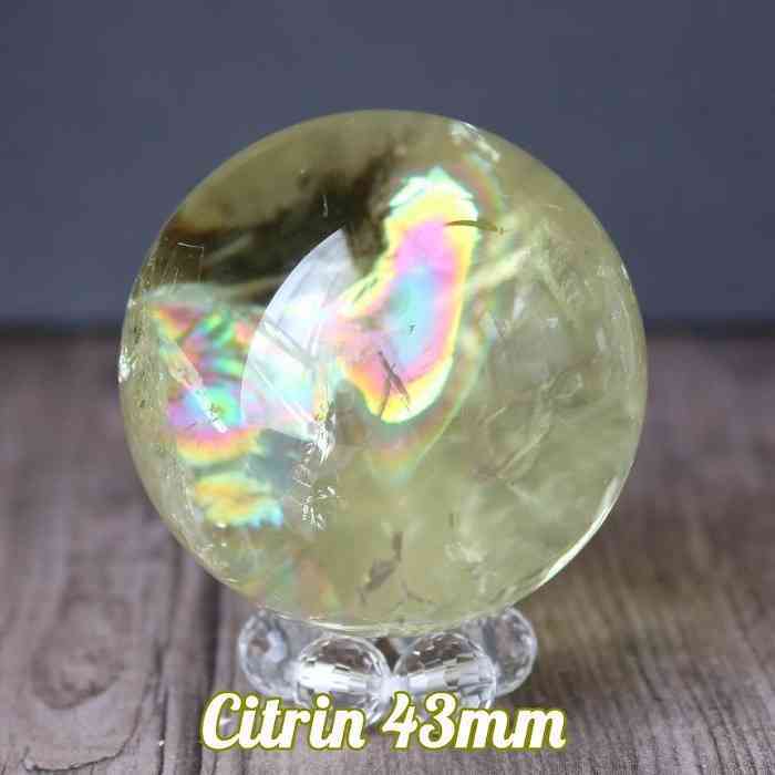 楽天市場】シトリン 丸玉 虹入り スフィア 35〜36mm 置物 金運アップ
