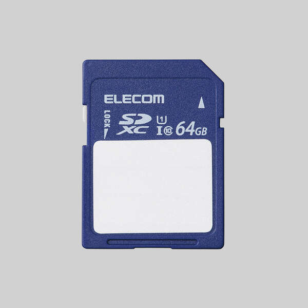 【即納】エレコム SDカード SDXC 64GB Class10 UHS-I U1 80MB/s ラベル SDカードケース付き｜パソ電通信　【店】