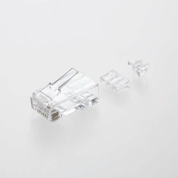 【即納】エレコム RJ45 コネクタ Cat6A Cat6 LANケーブル 用 100個入り ガイドパーツ付き 単線ヨリ線両対応