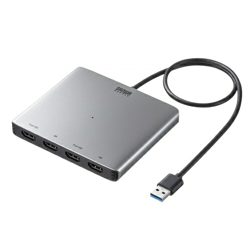 【即納】サンワサプライ USB-HDMI見せびらかすアダプター(4K相応う・ 4画面最終生産物)