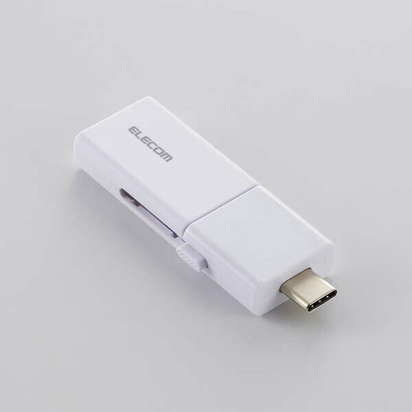 【即納】エレコム USBメモリ 128GB USB3.2 Gen1 ( USB Type-C / USB-A 両対応 ) スライド式 高速データ転送 セキュリティソフト使用可 ホワイト｜パソ電通信　【店】