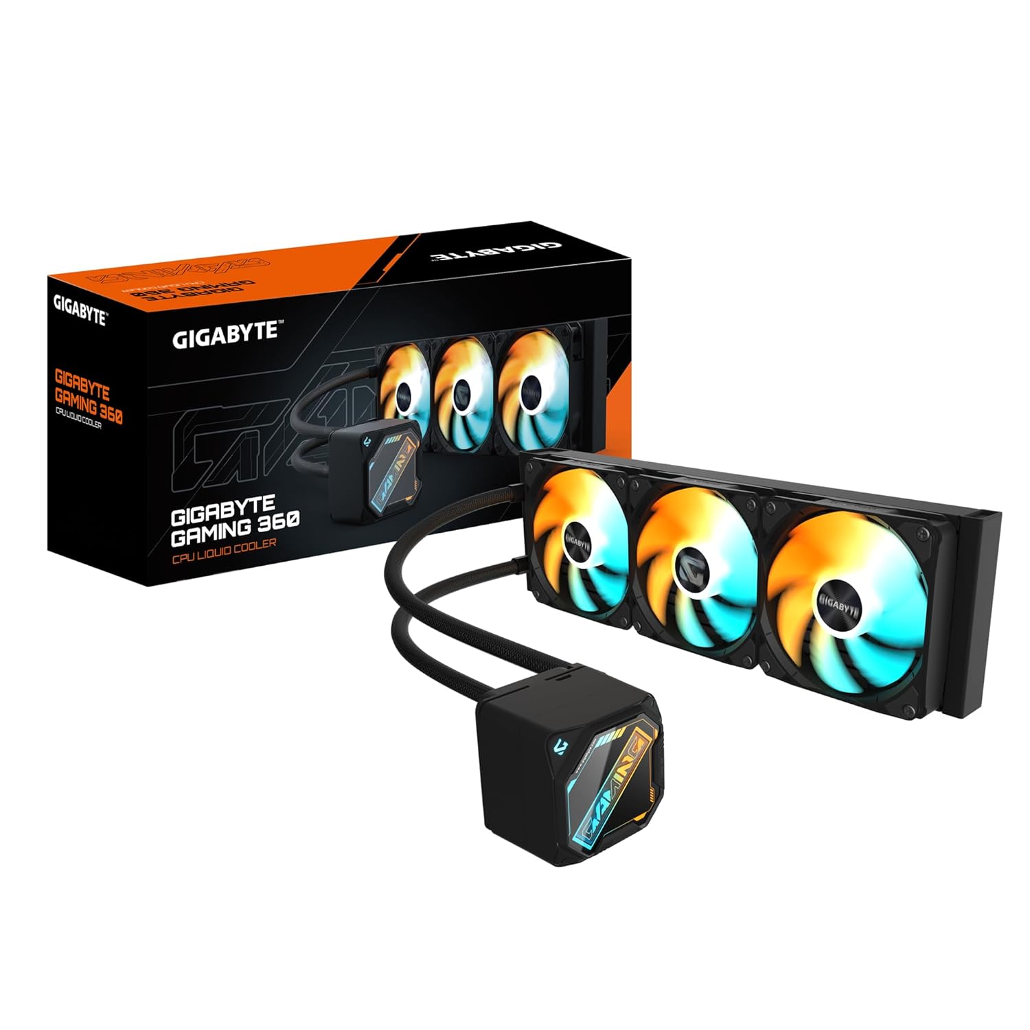 GIGABYTE GAMING 360 水冷中央処理装置空調設備 360粍 黒いこと AIO ARGB 120粍気違い×3 飾り気の無い水冷 Intel LGA1700/1200/115x AMD AM5/AM4相応う 貨物輸送無料