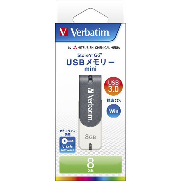 三菱ケミカルメディア バーベイタム IO DATA USBメモリ mini 8GB USB3.0 ホワイト USBSM8GVWS3 春新作の