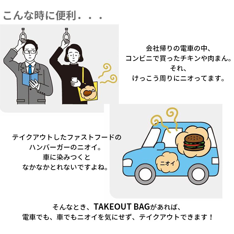 楽天市場 テイクアウトバッグ 3wayバッグ Takeout Bag Solcion テイクアウト 持ち帰り エコバッグ 畳める コンパクト 洗える ニオイをおさえる コンビニ ファストフード 送料無料 あす楽 パサージュショップ