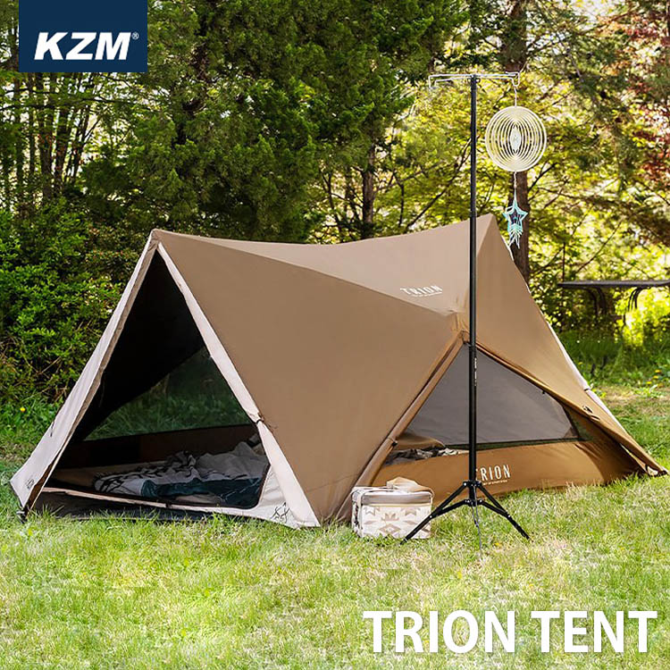KZM トリオンテント（カズミ TRION テント キャンプ 軽量 アウトドア ワンタッチテント インナーテント メッシュウインドウ 通気性 開放感 グラウンドシート キャリーバッグ）【送料無料 メーカー直送】【海外×】【ポイント12倍】【p0423】