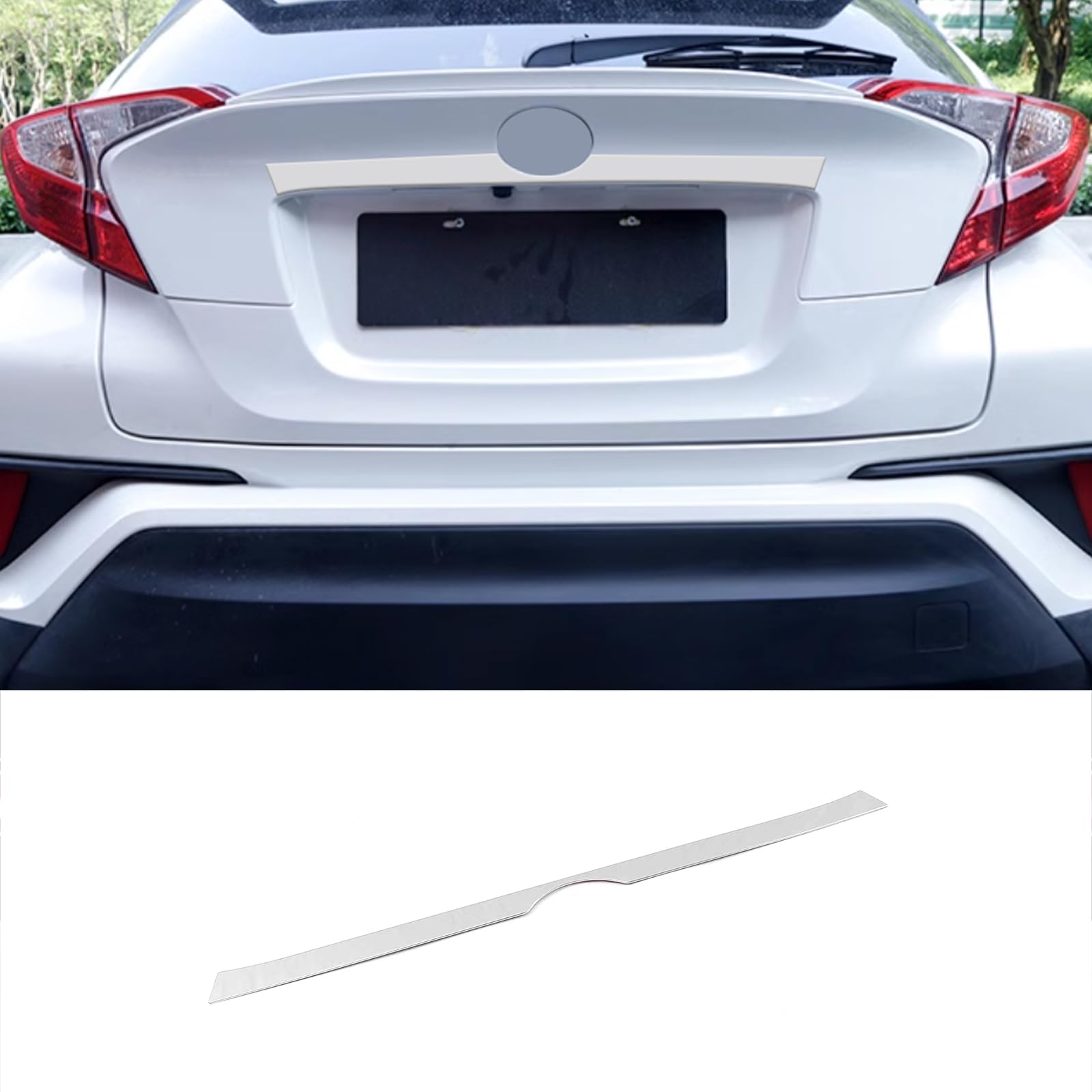トヨタ C-HR 専用リア モール ガーニッシュ ドアトランク フレーム ストライプカバー テールゲート パネル リアゲート装飾パネル バックドア ガーニッシュToyota CHR 専用設計内装 パーツ アクセサリーステンレス1枚【シルバー】｜パスチーム 12,138円