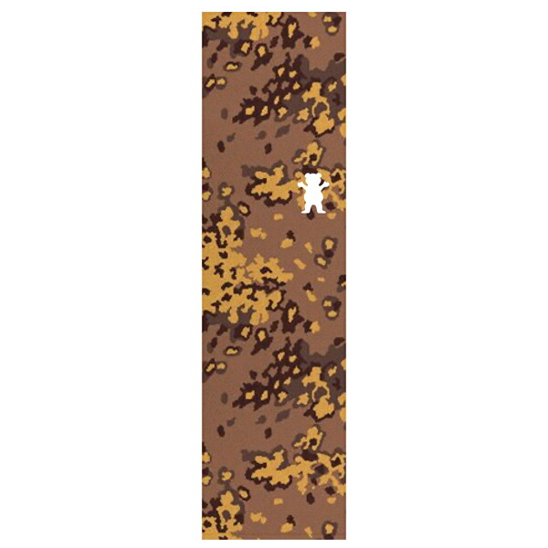 GRIZZLY CAMO BEAR CUTOUT GRIPTAPE SHEET BROWN MUSTARD グリズリー デッキテープ  SKATEBOARD スケートボー DECKTAPE グリップテープ 買得