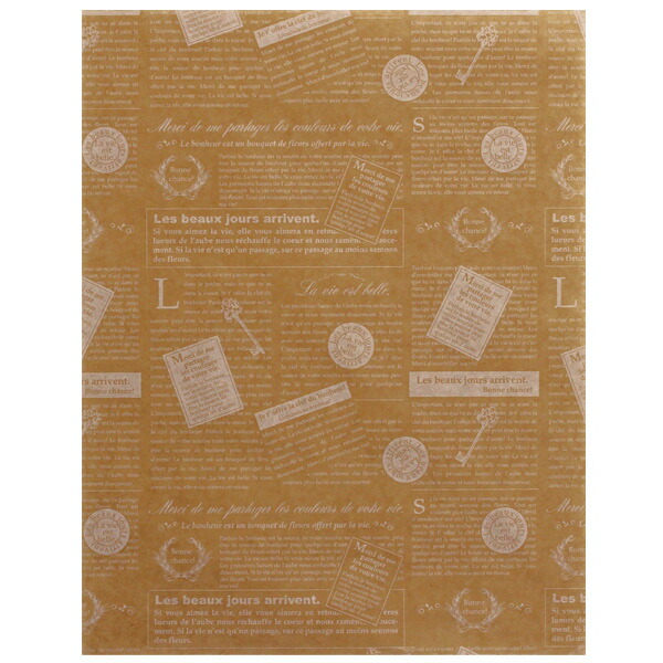 ワックスペーパー L Waxペーパー 日本製 おしゃれ クラフトフレンチ 290 370mm ラッピングペーパー 可愛い シートタイプ 50枚x50入