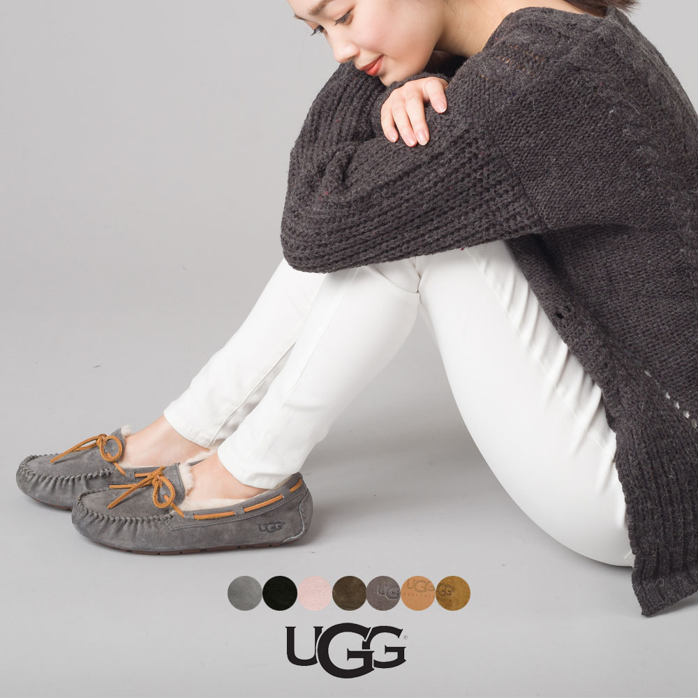 最高品質の モカシン Ugg レディース ハプティック Haptic シープスキン ルームシューズ ボアモカシン リボン 正規品 秋冬 5612 ダコタ Dakota アグ モカシン