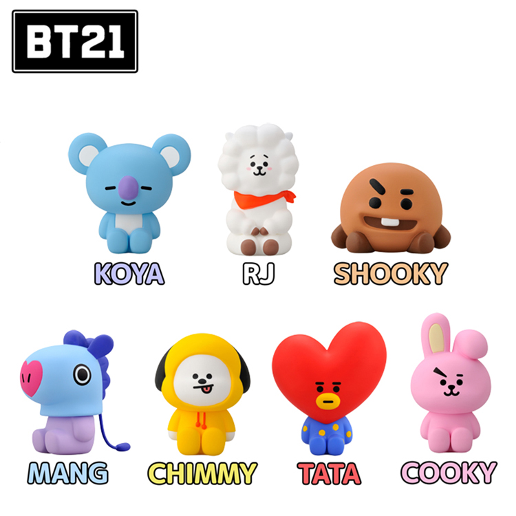 楽天市場 Bt21 フィギュアコインバンク 貯金箱 Line Friends Koya Rj Shooky Mang Chimmy Tata Cooky Van パティズ 楽天市場店