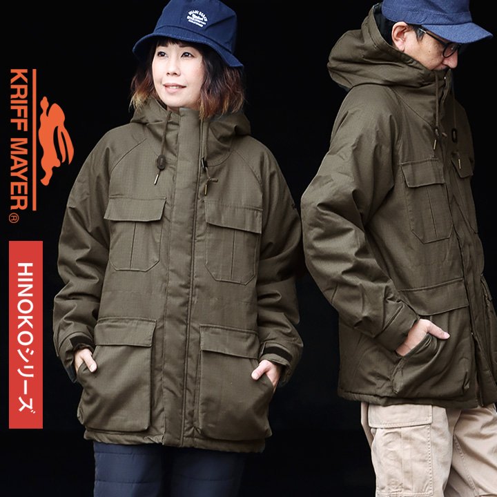 コート ジャケット マウンテンパーカー メンズ レディース アウター ジャケット 中綿 難燃加工 Hinoko スタンドネック リップストップ 燃えにくい 暖かい 防寒 冬 キャンプ アウトドア Paty パティ Kriff Mayer クリフメイヤー ｐａｔｙ