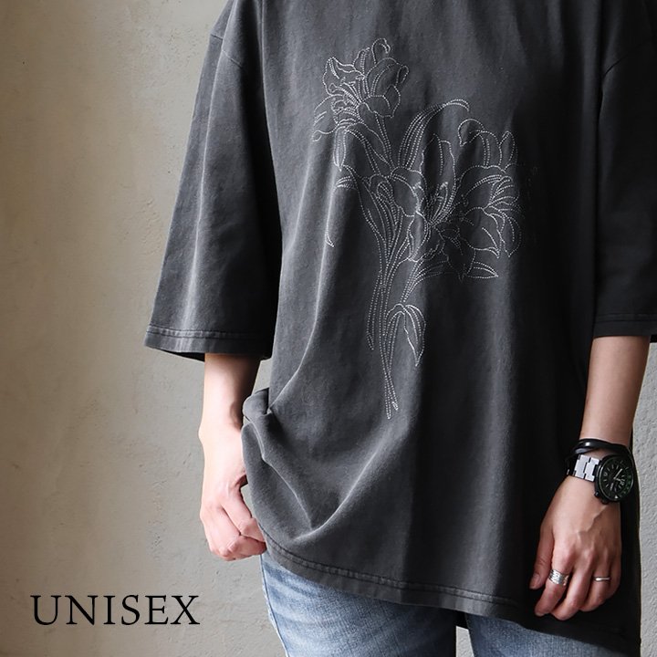 コットンフライス5分袖Tシャツ
