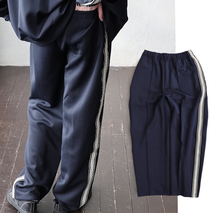 トラックパンツ ストレート ワイド メンズ レディース チロリアンテープ 配色ライン ジャージ ポリエステル 伸縮性 ウエストゴム ゆったり 大きいサイズ 体型カバー カジュアル ストリート パティ 4,312円