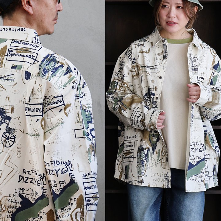 プルオーバー 長袖 メンズ レディース レギュラー色合い 挿し画 グラフィック 作物 刷り上げる 総柄 綿100 コットンツイル ハリ しっかり出どころ 通気性 途轍も無い大いさ 体型押しかぶせる 心地好い パティー メンズファッション-カジュアルシャツ