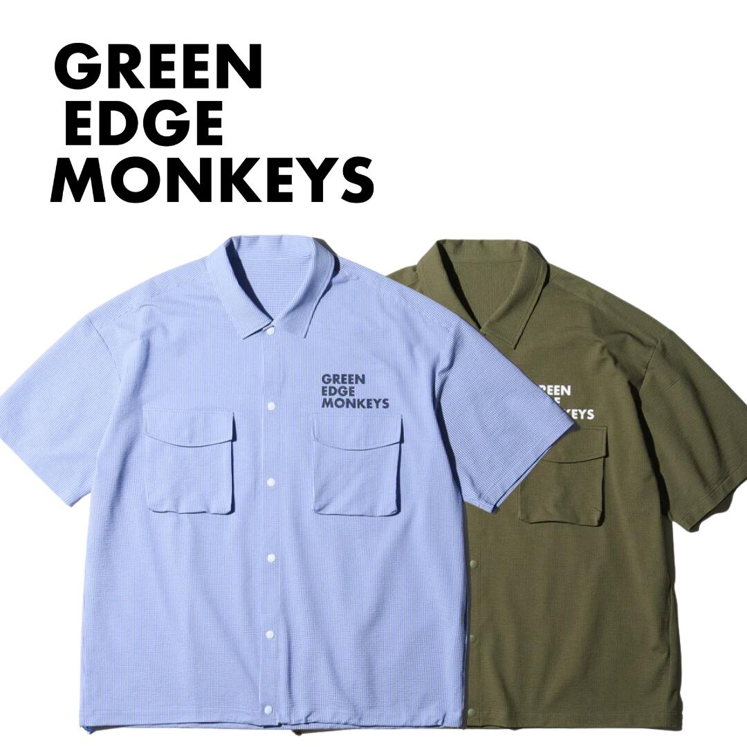 【送料無料】 GREEN EDGE MONKEYS グリーンエッジモンキーズ Knit soccer Shirt #8001-65 メンズ ゴルフウェア ポロシャツ 半袖シャツ オーバーサイズ 通気性 M L 60358001|Pauls for green
