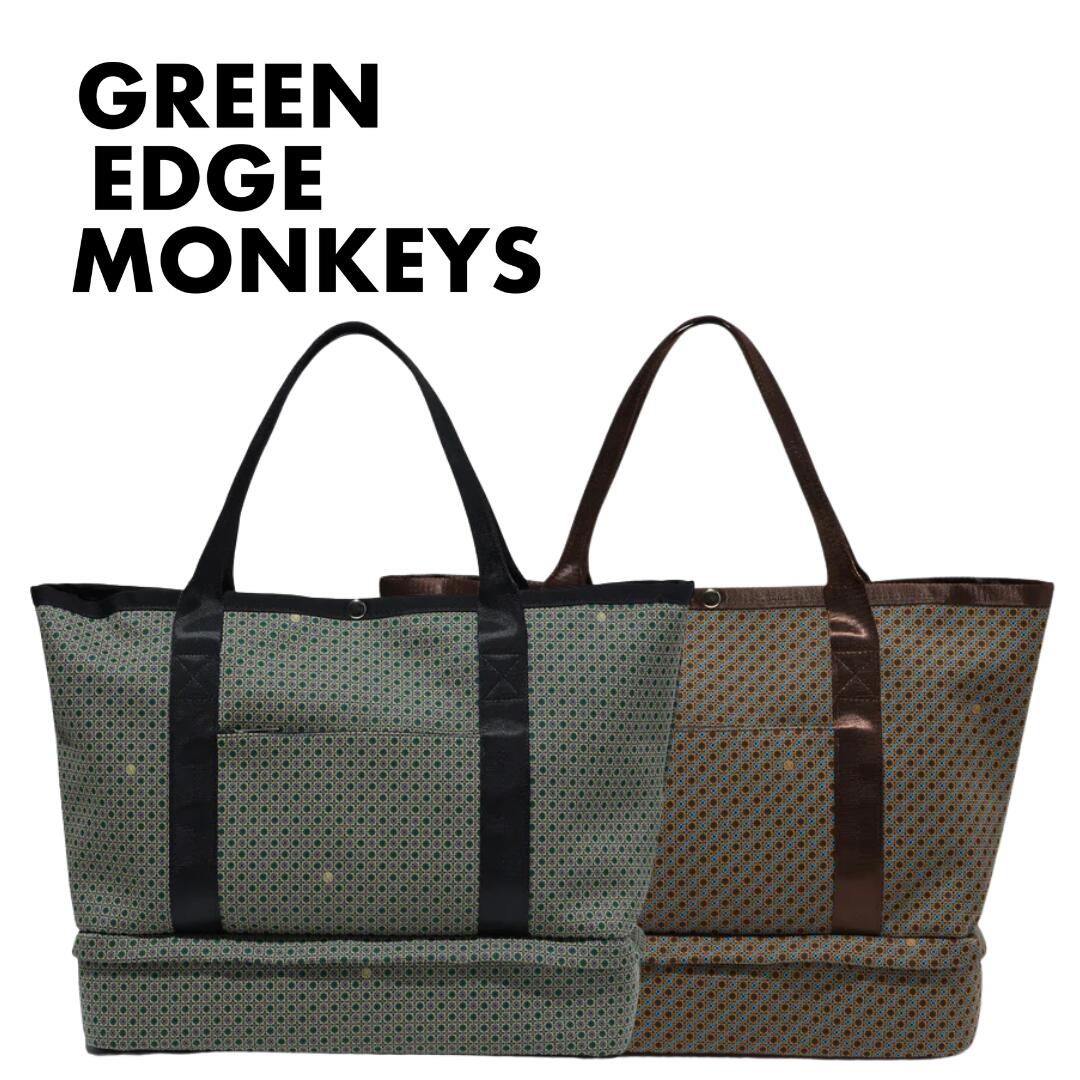 【送料無料】 GREEN EDGE MONKEYS グリーンエッジモンキーズ Jacquard tote bag #7301-65 メンズ レディース ゴルフ ボストンバッグ トートバッグ シューズ収納 ファスナー開閉 60357301｜Pauls　for　green
