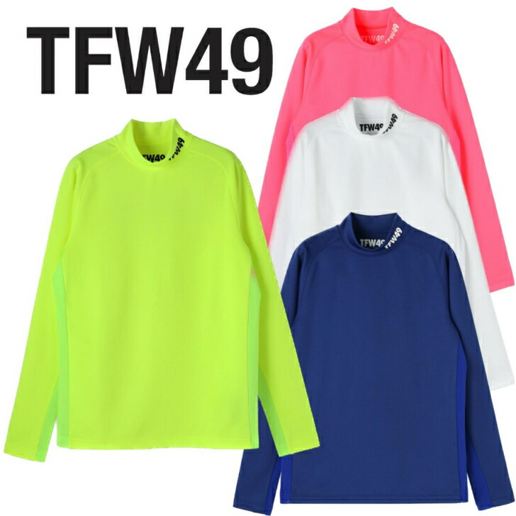 【新品・タグ付き】TFW49 レディース モックネック L チャコール TFW49 ティーエフダブリュー49 RELAX MESH MOCKNECK リラックス