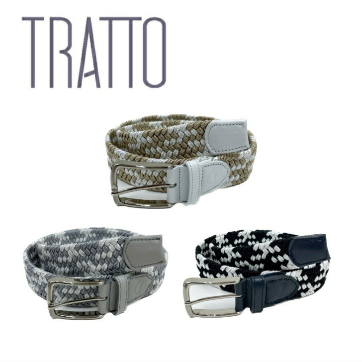 【送料無料】 TRATTO トラット ベルト メンズ ゴルフグッズ ビジネスグッズ ストレッチ性 光沢感 ギフト プレゼント ベージュ/グレー/ブラック 33-8231210 防寒