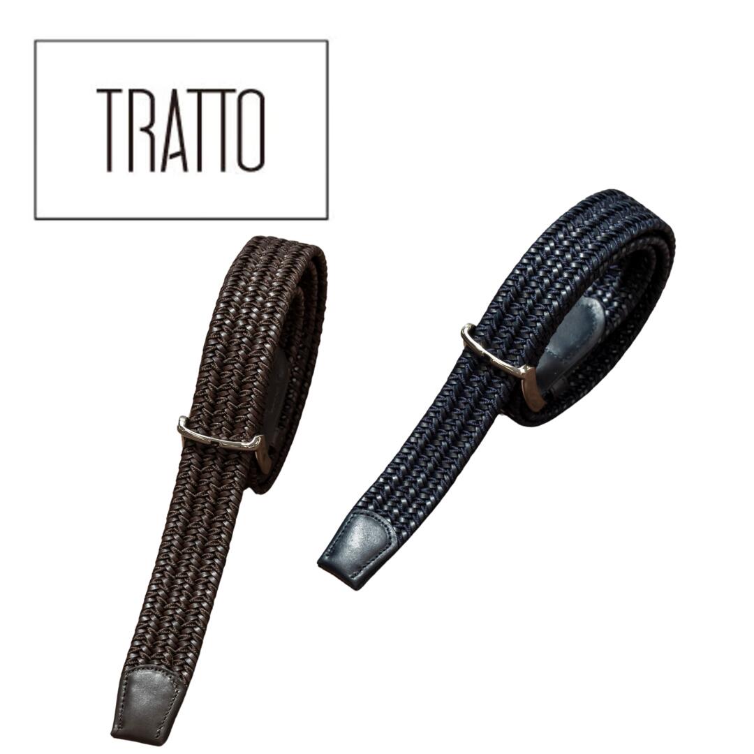 【送料無料】 TRATTO トラット ﾄﾞﾓﾄﾞｿﾞｰﾗﾒｯｼｭﾍﾞﾙﾄﾚｰﾖﾝ メンズ ゴルフ ビジネス ベルト ブラウン ネイビー 95cm 全長114cm 幅35mm ギフト プレゼント 33-8242800 防寒